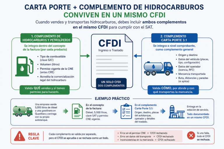 Cómo conviven el complemento de hidrocarburos y petrolíferos con la carta porte